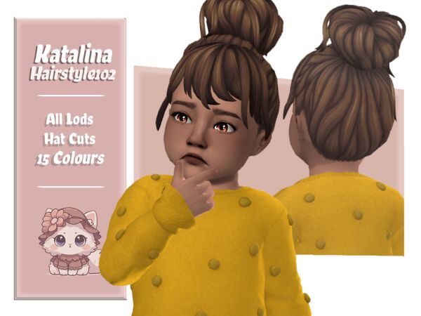 Katalina Hairstyle for Toddlers Sims 4 CC