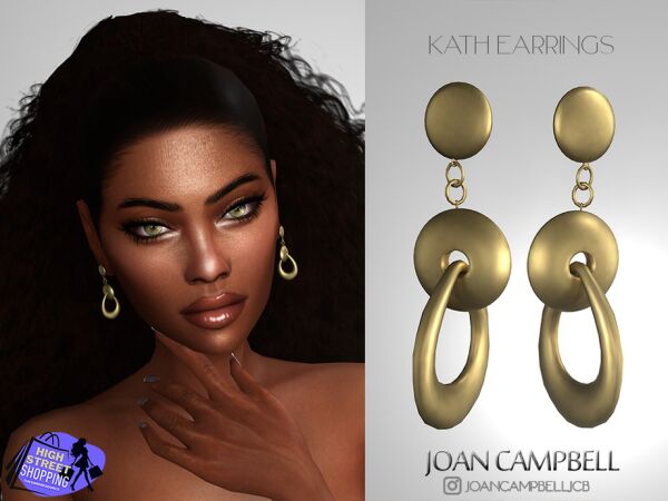 Stylish Kath Earrings by Joan Campbell Beauty Sims 4 CC