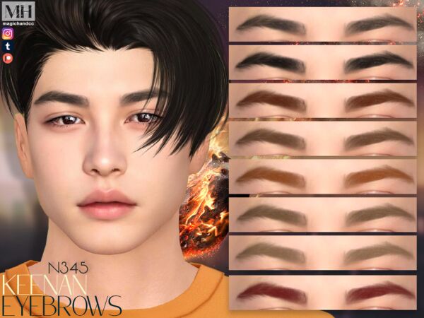 Keenan Eyebrows N345: Perfect for Your Sims! Sims 4 CC