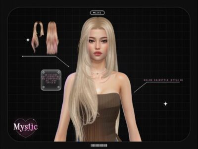 Khloe Hairstyle (Style B) by Mystic Studios Sims 4 CC