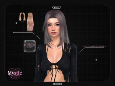 Khloe Hairstyle by Mystic Studios Sims 4 CC