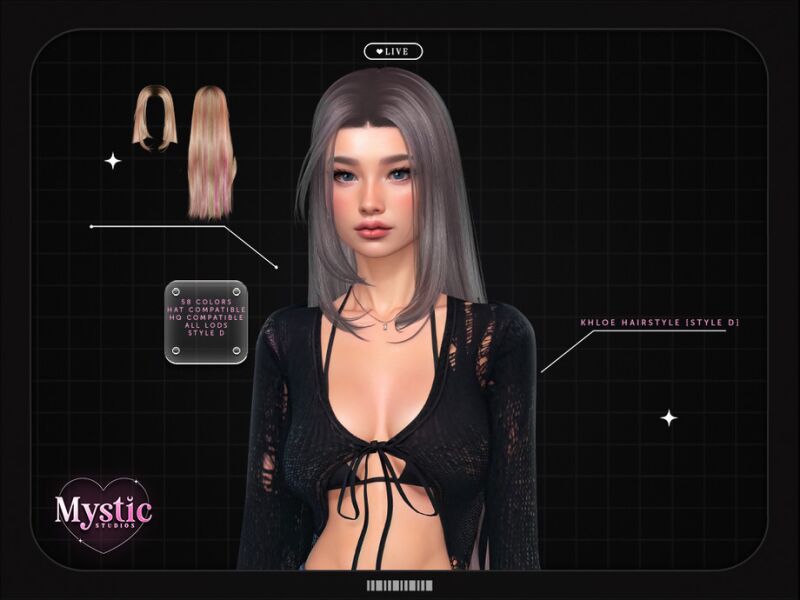 sims 4 cc khloe hairstyle style d by mystic studios 2