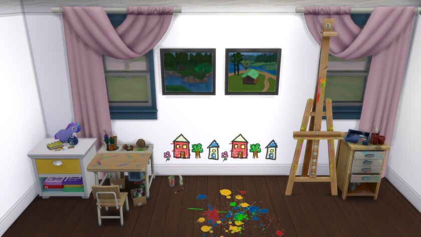 sims 4 cc kids crayon wall 3