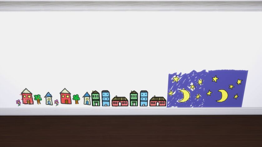 sims 4 cc kids crayon wall 4