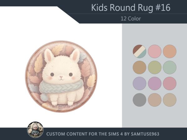 Whimsical Round Dance Rug for Kids Sims 4 CC