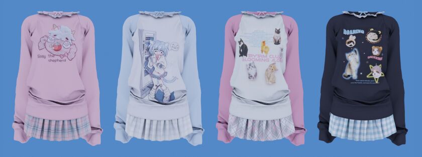 sims 4 cc kitten cute harajuku mini set 4