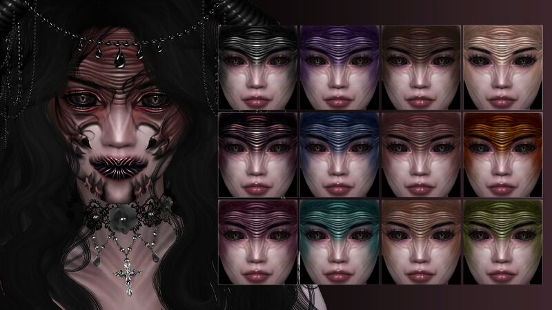 sims 4 cc lamia makeup set by evilquinzel 3