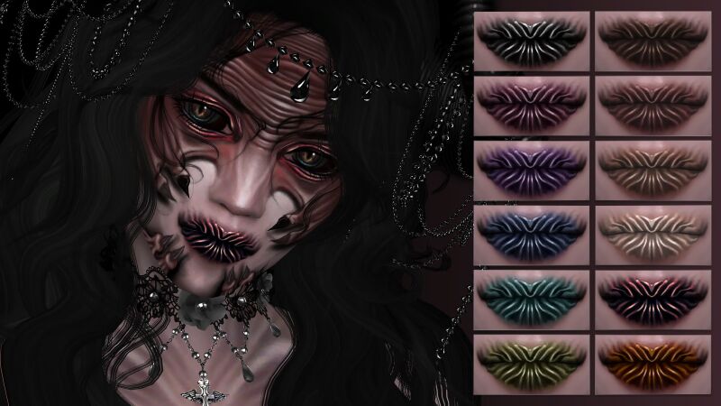 sims 4 cc lamia makeup set by evilquinzel 4