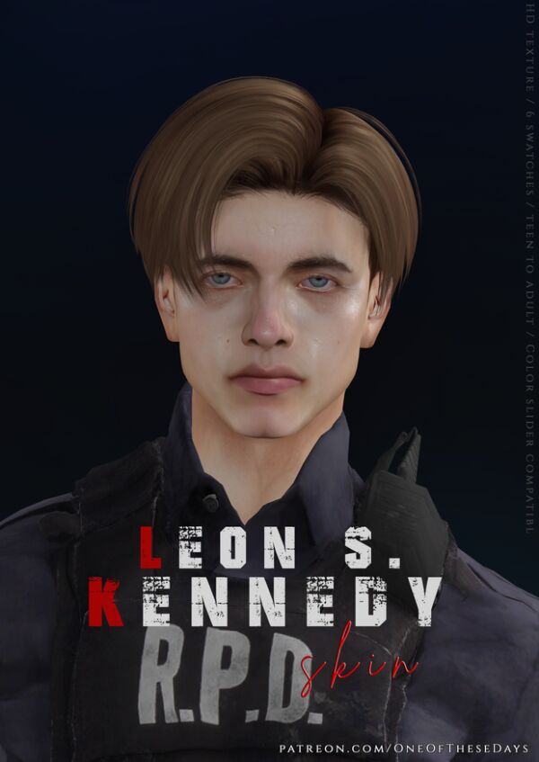 Leon S. Kennedy – Skin + Nosemask Sims 4 CC