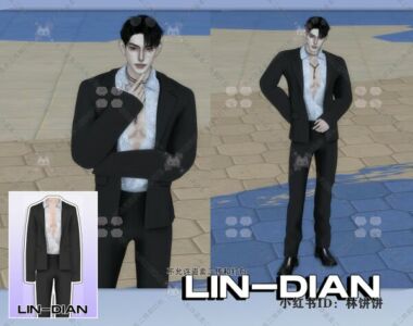 Stylish Sequin Suit for Men Sims 4 CC