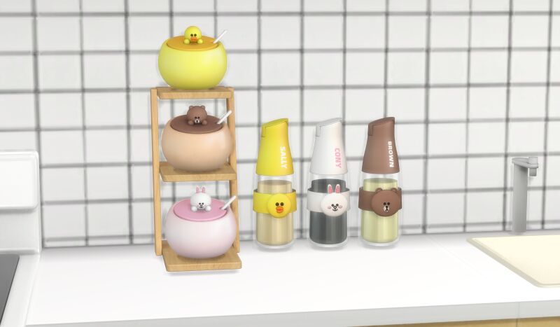 sims 4 cc linefriends kitchen condiment set part ii by zerocatsims 2