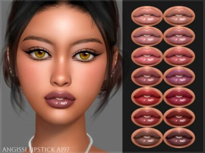 Lipstick A197: Gorgeous Shades by Angissi Sims 4 CC