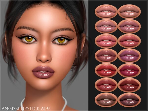 Lipstick A197: Gorgeous Shades by Angissi Sims 4 CC