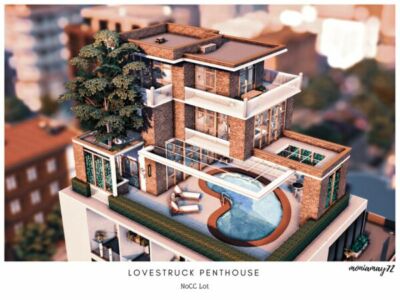 Lovestruck Penthouse NoCC Lot Sims 4 CC