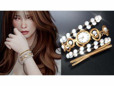 Luxury Gold and Pearl Watch V2 Sims 4 CC