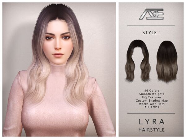 Stunning Lyra Hairstyle by Adedarma Sims 4 CC