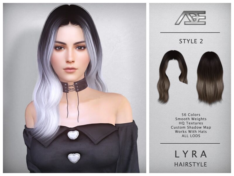 sims 4 cc lyra hairstyle by adedarma 2