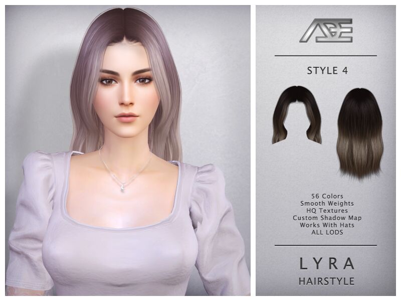 sims 4 cc lyra hairstyle by adedarma 4