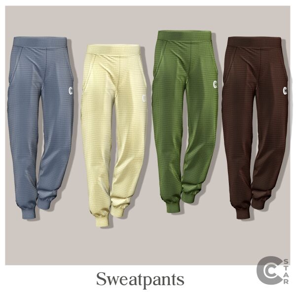 Stylish Male Sweatpants in 20 Colors Sims 4 CC