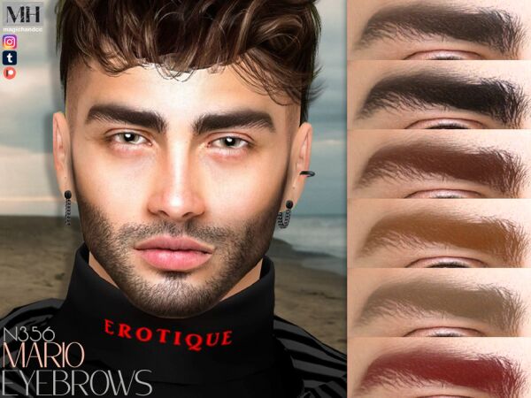 Mario Eyebrows N356 by MagicHand Sims 4 CC