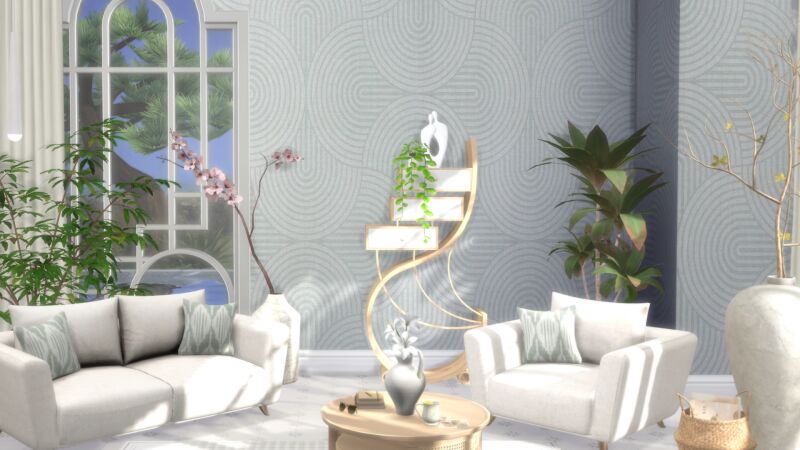 sims 4 cc melina geometric wallpaper by philo 4