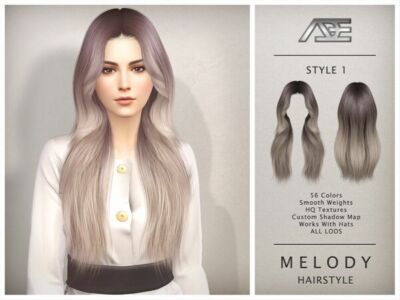 Melody – Style 1 Hairstyle by Ade_Darma Sims 4 CC