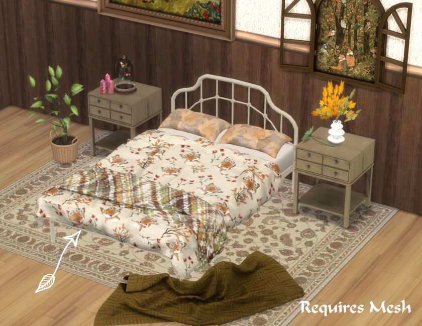 Stylish Bed Frame Recolor for Your Sims Sims 4 CC