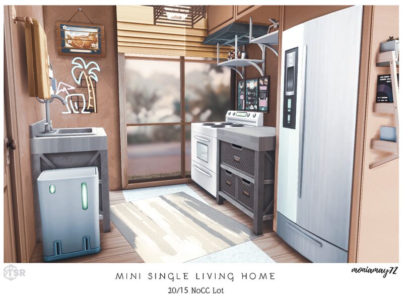 sims 4 cc mini single living nocc lot by moniamay72 3