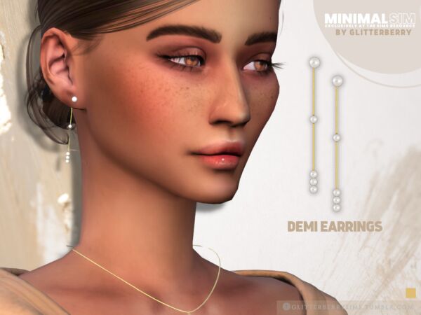 Minimalsim- Demi Earrings By Glitterberryfly Sims 4 CC