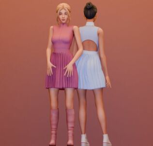 Stylish Miss Sporty Dress for Females Sims 4 CC