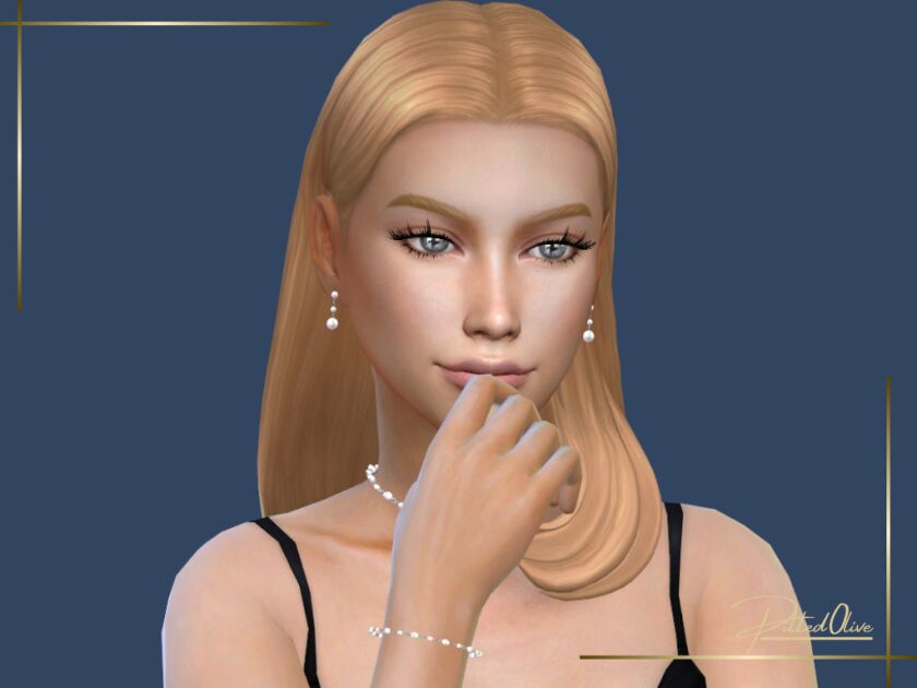 Mona Set: Elegant Pearl Jewelry Sims 4 CC