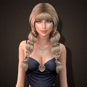 Monica – Stunning Updo Hairstyle Sims 4 CC