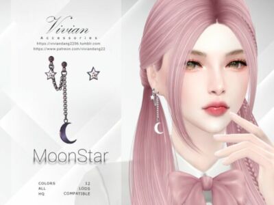 Moonstar Earrings by Viviandang Sims 4 CC