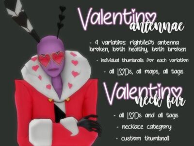 [Morallee] Valentino Antennae And Neck Fur Sims 4 CC