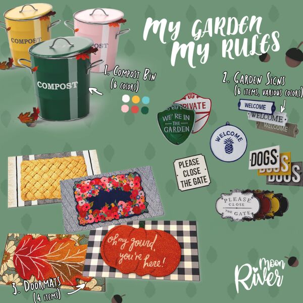 My Garden, My Rules Set by Moonriver Sims 4 CC