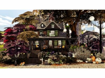 Mysterious House for Halloween Sims 4 CC