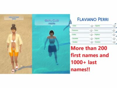 Explore 200+ Italian First Names and 1200+ Last Names Sims 4 CC