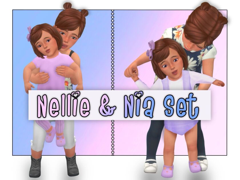 Nellie & NIA Set: Adorable Toddler and Infant Clothing Sims 4 CC