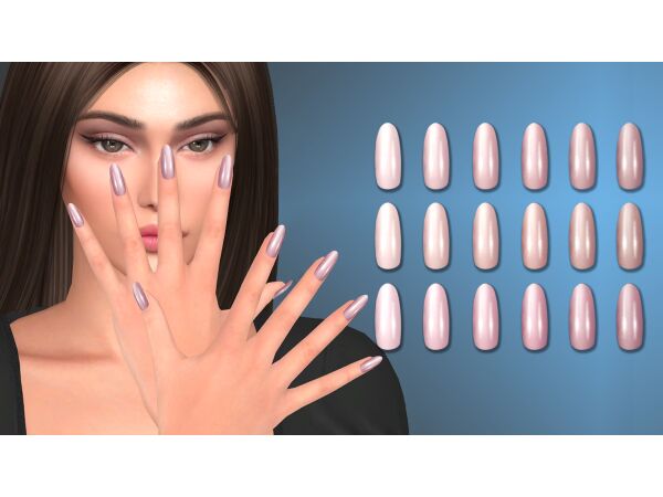 Neutral Palette Almond Nails Sims 4 CC