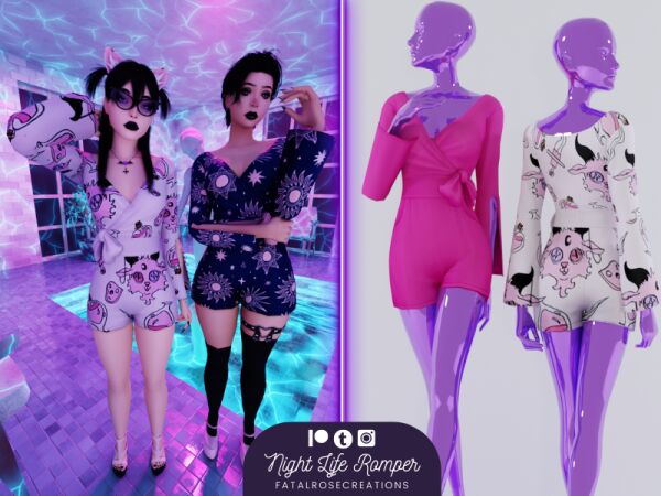 Chic Night Life Romper Sims 4 CC