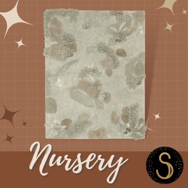 Whimsical Mushroom Forest Rug for Nurseries Sims 4 CC