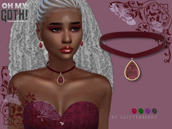 Chic Dusk Choker for Sims Sims 4 CC