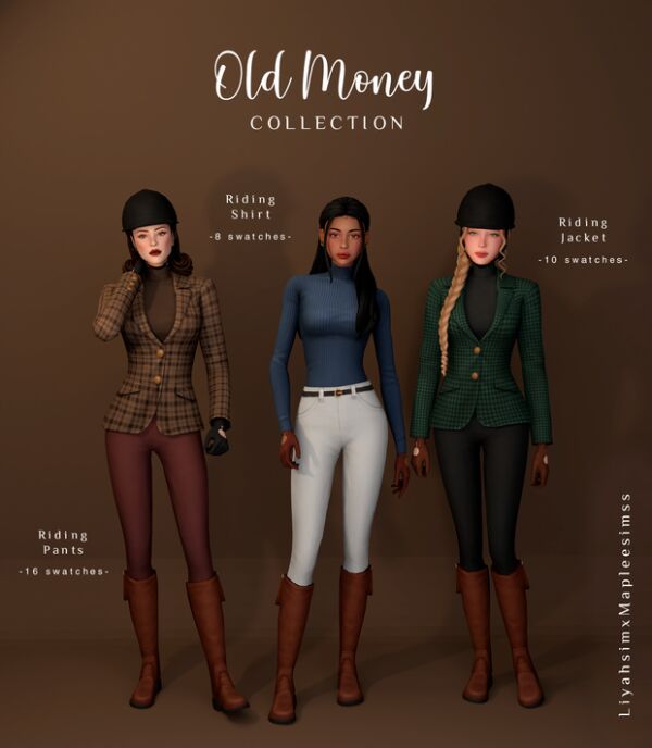 Old Money Collection – Equestrian Outfit Sims 4 CC