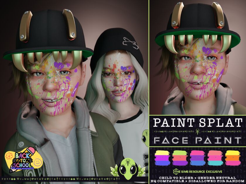 Paint Splat Face Paint Sims 4 CC