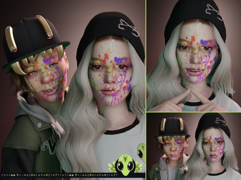 sims 4 cc paint splat face paint tsr exclusive x5 2