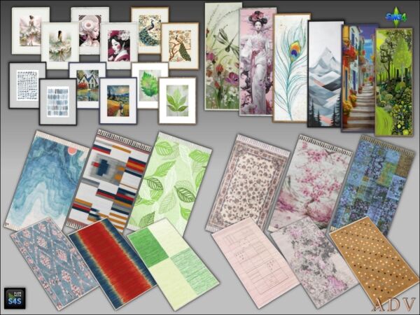 Stunning Paintings and Rugs Collection Sims 4 CC