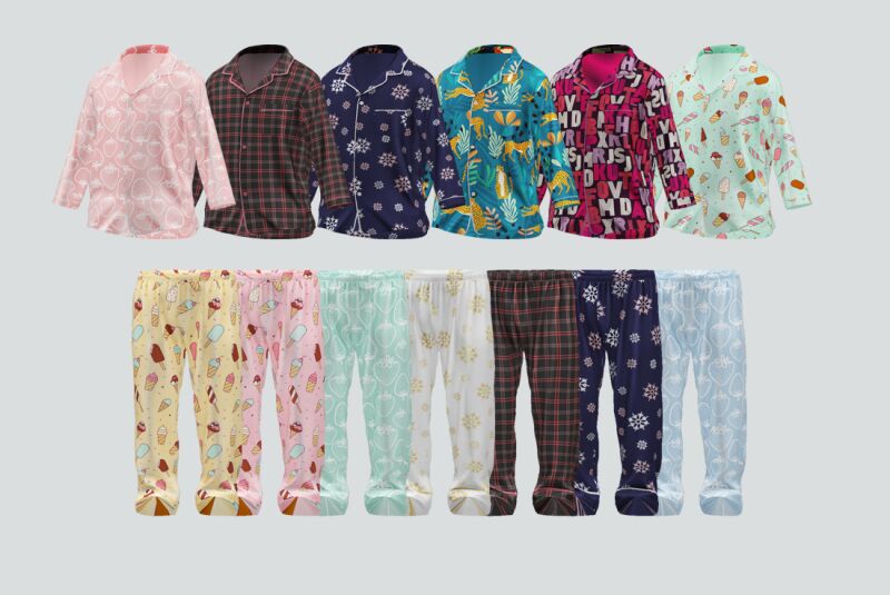 sims 4 cc pajama set 02 pu by kks creation 2