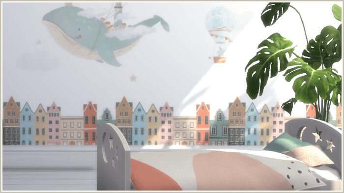 sims 4 cc panoramic wallpaper for nursery by philo 4