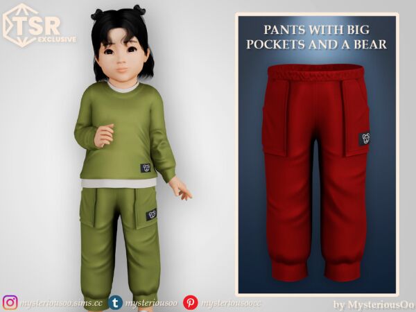 Pants With BIG Pockets And A Bear Sims 4 CC