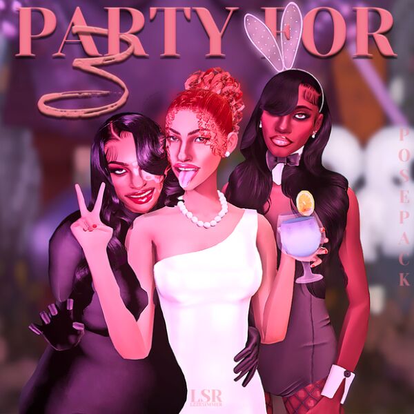 Party For 3 – Trio Pose By Lzzesimmer Sims 4 CC